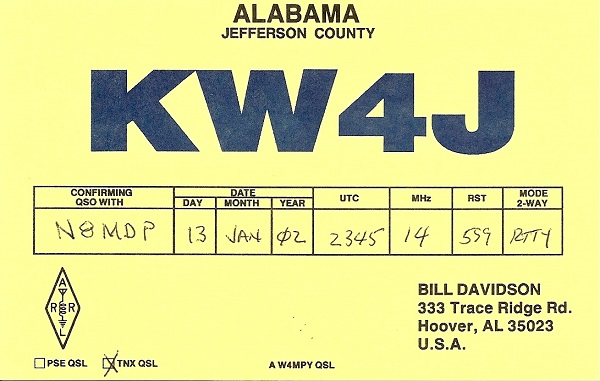 KW4J - William W. 'Bill' Davidson Jr