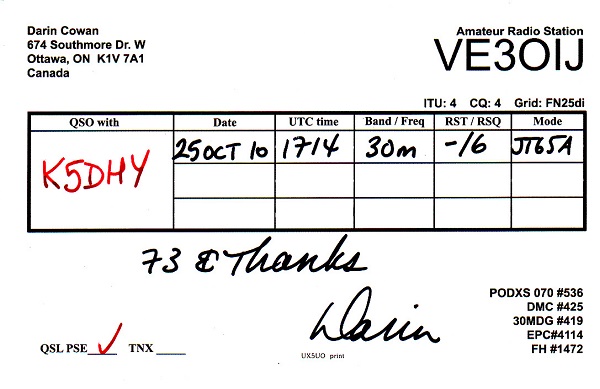 VE3OIJ - Peter D. 'Darin' Cowan