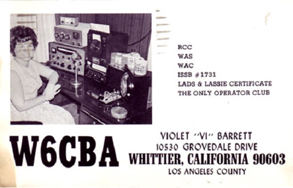 W6CBA - Violet R. 'Vi' Barrett