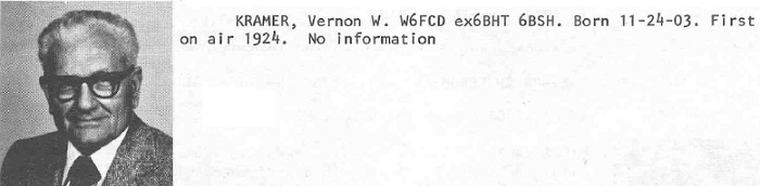 W6FCD - Vernon W. Kramer