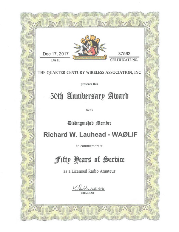 WAØLIF - Richard W. 'Dick' Lauhead