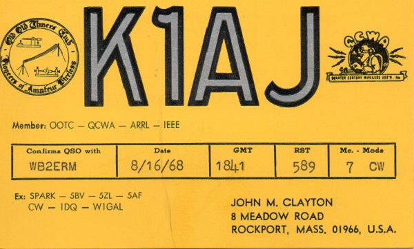 K1AJ - John M. Clayton K1AJ - John M. Clayton