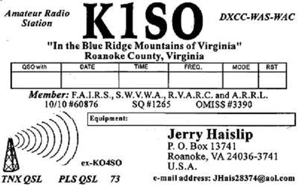 K1SO - Jerry D. Haislip