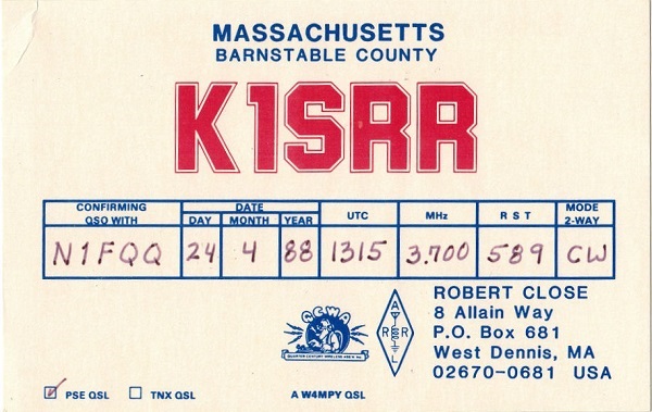 K1SRR - Robert L. Close K1SRR - Robert L. Close