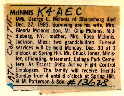 K4AEC - George L. Mc Innis