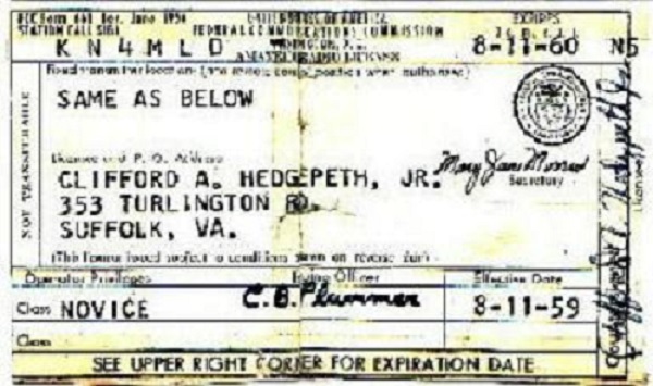 K4MLD - Clifford A. 'Cliff' Hedgepeth Jr K4MLD - Clifford A. 'Cliff' Hedgepeth Jr
