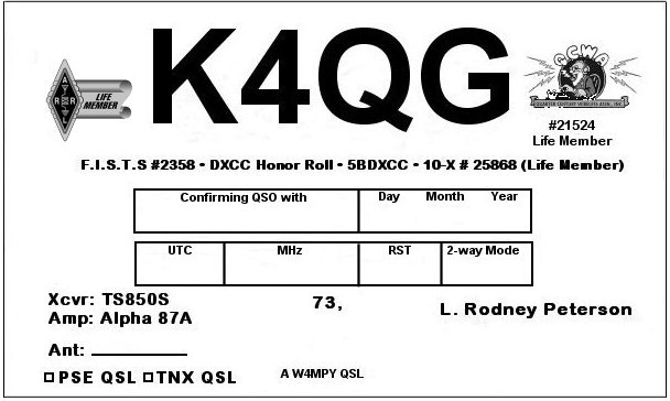 K4QG - L. Rodney Peterson K4QG - L. Rodney Peterson
