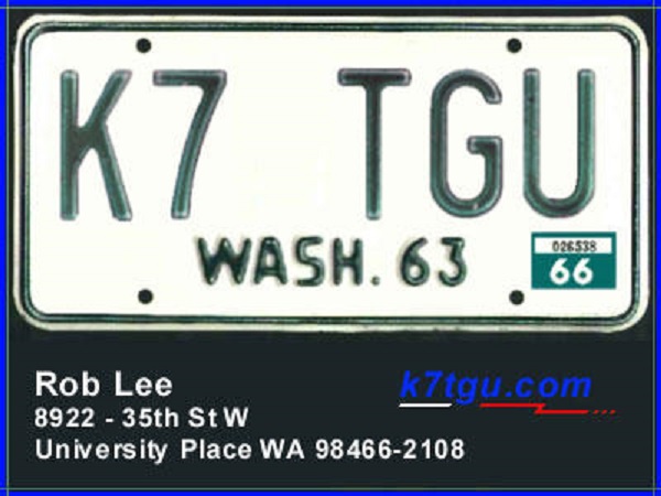 K7TGU - Robin 'Rob' Lee K7TGU - Robin 'Rob' Lee