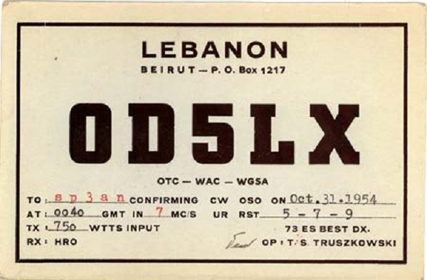 OD5LX - Tadeusz S. 'Tom' Truszkowski OD5LX - Tadeusz S. 'Tom' Truszkowski