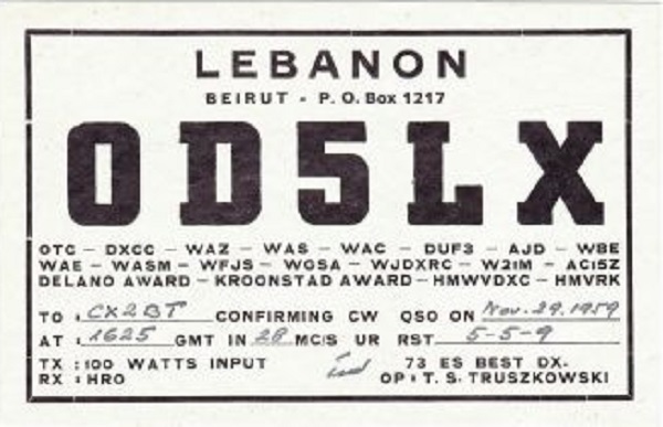 OD5LX - Tadeusz S. 'Tom' Truszkowski OD5LX - Tadeusz S. 'Tom' Truszkowski
