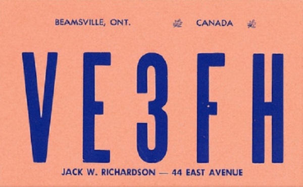 VE3FH - Jack W. Richardson VE3FH - Jack W. Richardson