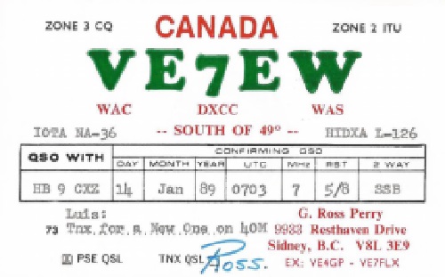 VE7EW - G R. 'Ross' Perry