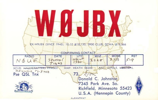 WØJBX - Donald C. 'Don' Johnston WØJBX - Donald C. 'Don' Johnston