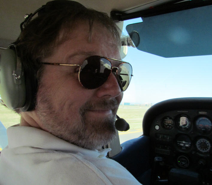 Woody flying a Cessna - August 2011 (no HF aboard... drat)