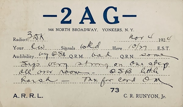 W2AG - Carman R. Runyon W2AG - Carman R. Runyon