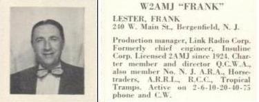 W2AMJ - Frank I. Lester 1953 W2AMJ - Frank I. Lester 1953