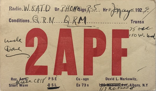W2APF - David L. Marks W2APF - David L. Marks