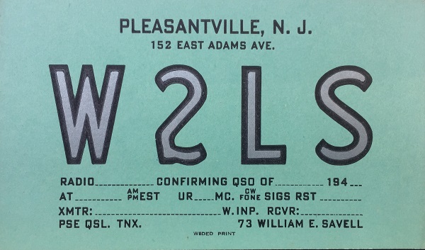 W2LS - William E. 'Bill' Savell W2LS - William E. 'Bill' Savell
