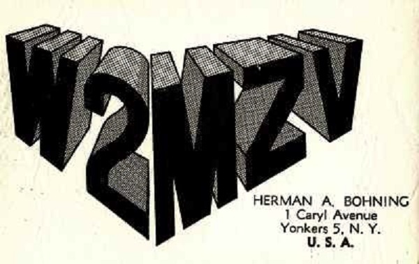 W2MZV - Herman A. Bohning W2MZV - Herman A. Bohning