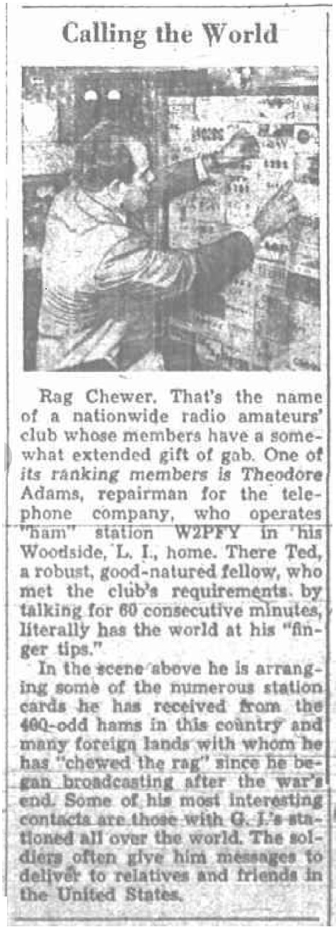 W2PFY - Theodore H. 'Ted' Adams W2PFY - Theodore H. 'Ted' Adams