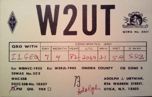 W2UT - Adolph J. Uryniak