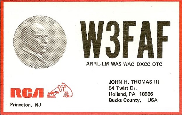 W3FAF - John H. Thomas W3FAF - John H. Thomas