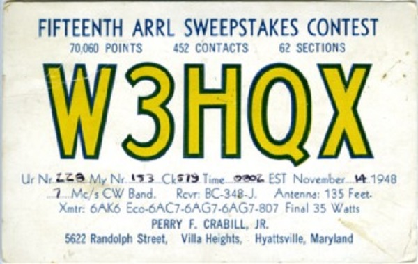 W3HQX - Perry F. Crabill W3HQX - Perry F. Crabill