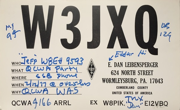 W3JXQ - Edgar D. 'Dan' Leibensperger