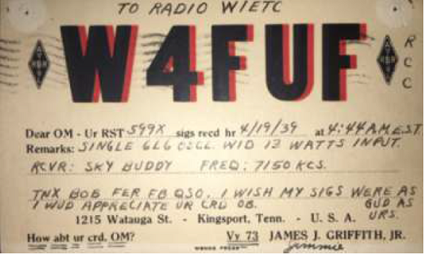 W4FUF - James J. 'Jim' Griffith W4FUF - James J. 'Jim' Griffith