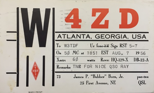 W4ZD - James P. 'Bubber' Born W4ZD - James P. 'Bubber' Born