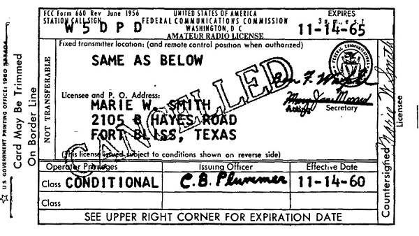 W5DPD - Marie W. Smith