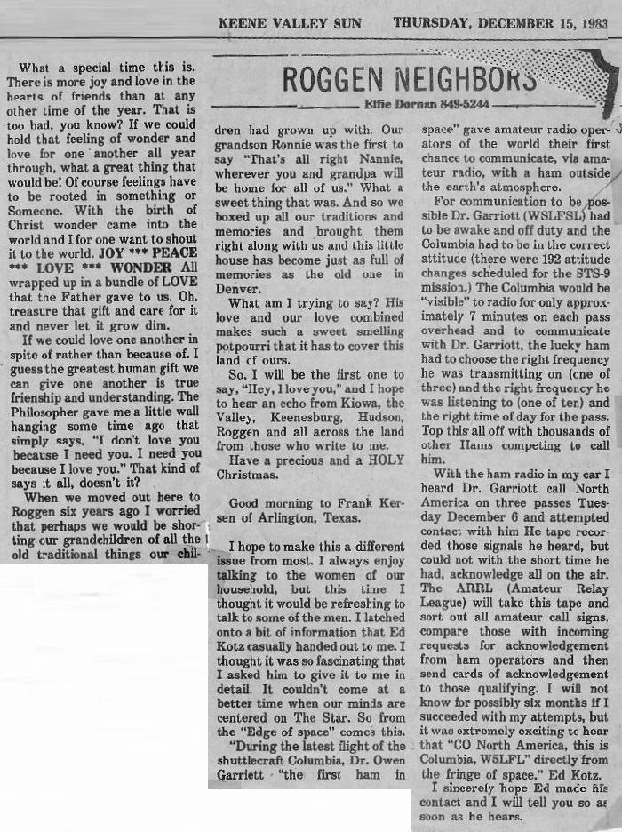 W5LFL - Owen K. Garriott W5LFL - Owen K. Garriott