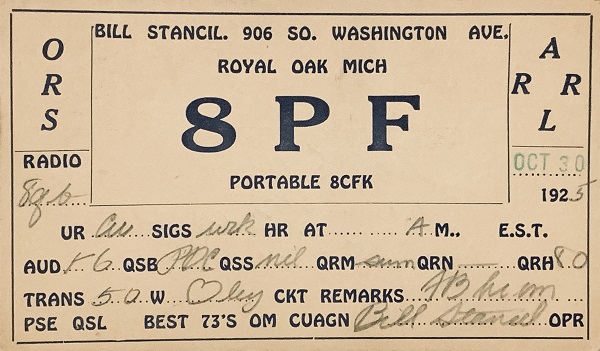 W6PF - William V. 'Bill' Stancil