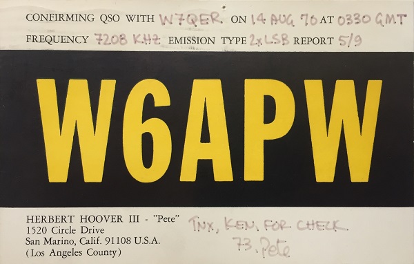 W6ZH - Pete Hoover W6ZH - Pete Hoover
