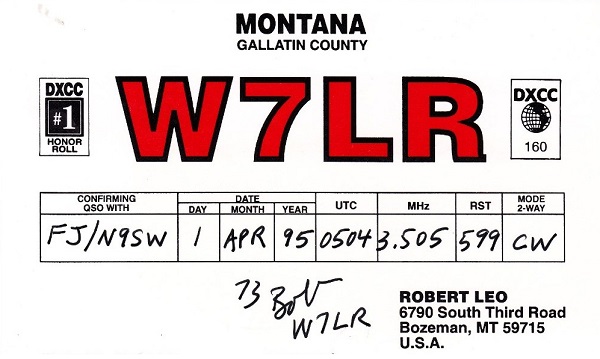 W7LR - Robert E. 'Bob' Leo W7LR - Robert E. 'Bob' Leo