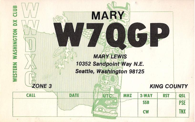 W7QGP - Mary E. Lewis W7QGP - Mary E. Lewis