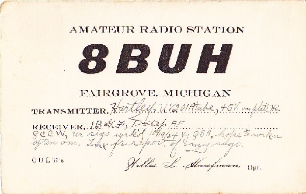W8BUH - Willis L. 'Bill' Haufman W8BUH - Willis L. 'Bill' Haufman