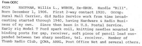 W8BUH - Willis L. 'Bill' Haufman