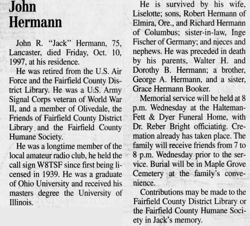 W8TSF - John R. 'Jack' Hermann