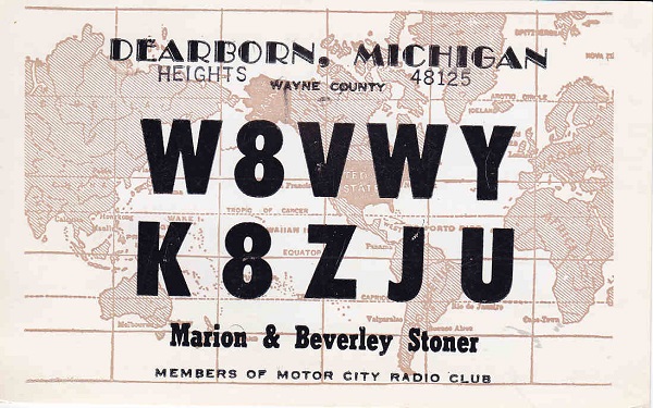 W8VWY - Marion J. Stoner W8VWY - Marion J. Stoner