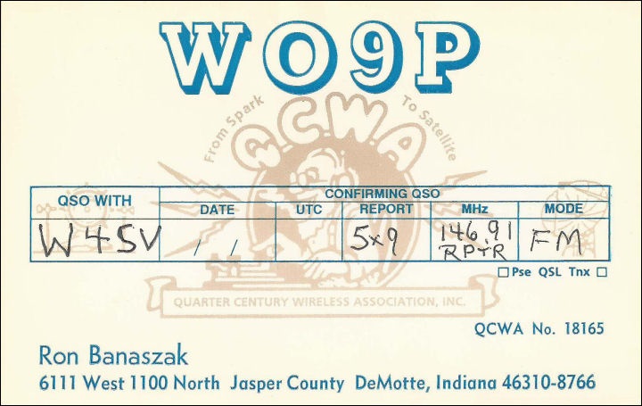 W9FB - Ronald S. Banaszak W9FB - Ronald S. Banaszak