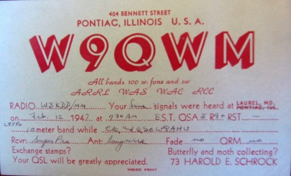 W9QWM - Harold F. Schrock W9QWM - Harold F. Schrock