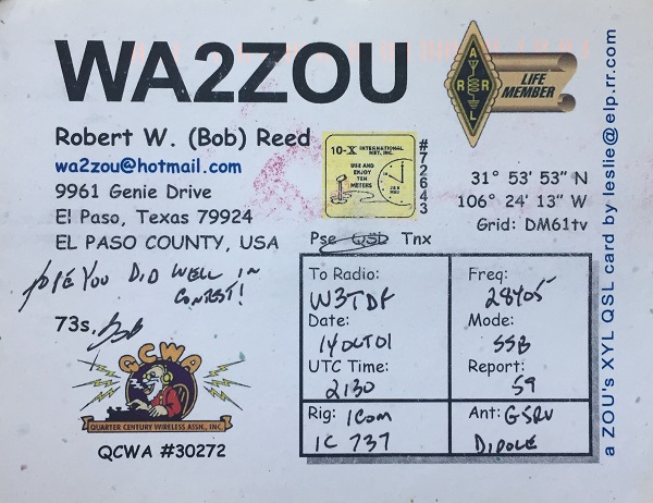 WA2ZOU - Robert W. 'Bob' Reed WA2ZOU - Robert W. 'Bob' Reed