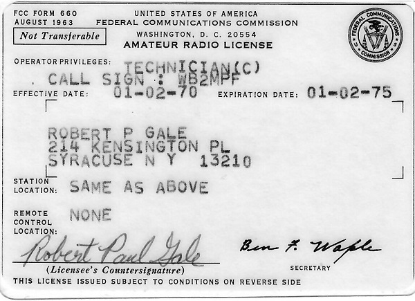 WA4GDX - Robert P. 'Bob' Gale WA4GDX - Robert P. 'Bob' Gale