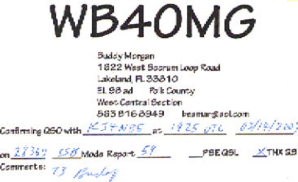 WB4OMG - Harmon P. 'Buddy' Morgan WB4OMG - Harmon P. 'Buddy' Morgan