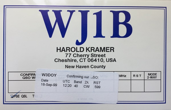 WJ1B - Harold R. Kramer WJ1B - Harold R. Kramer
