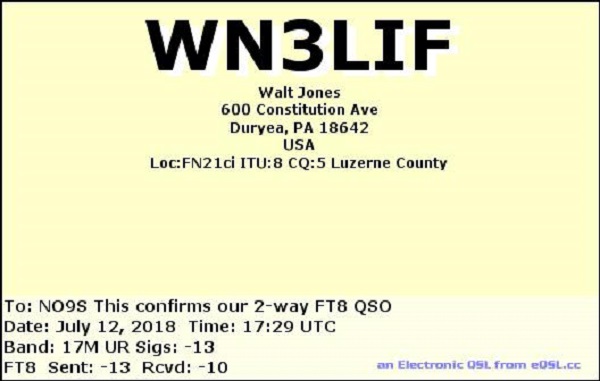 WN3LIF - Walter T. 'Walt' Jones